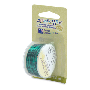 Artistic Wire, 18 Gauge (1.0 mm), Green, 4 yd (3.6 m)