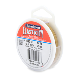 Elasticity Stretch Cord, 0.5 mm / .020 in, Satin Gold, 25 m / 82 ft