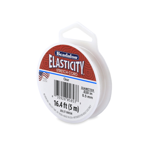 Elasticity Stretch Cord, 0.5 mm / .020 in, Clear, 5 m / 16.4 ft
