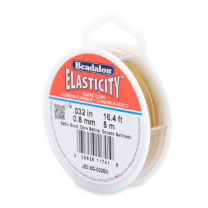 Elasticity Stretch Cord, 0.8 mm / .032 in, Satin Gold, 5 m / 16.4 ft