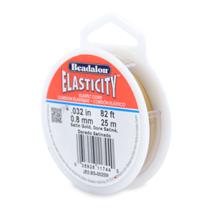 Elasticity Stretch Cord, 0.8 mm / .032 in, Satin Gold, 25 m / 82 ft