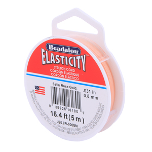 Elasticity Stretch Cord, 0.8 mm / .032 in, Satin Rose Gold, 5 m / 16.4 ft