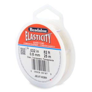 Elasticity Stretch Cord, 0.8 mm / .032 in, Clear, 25 m / 82 ft