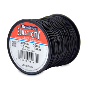 Elasticity Stretch Cord, 1.0 mm / .039 in, Black, 100 m / 328 ft