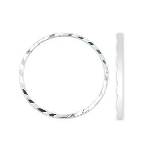 Quick Links, Round, 30 mm / 1.18 in, Diamond Cut, Silver Plated, 10 pc