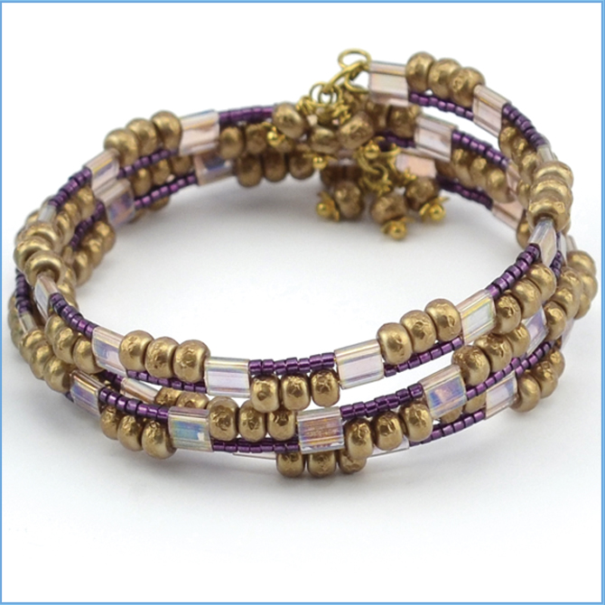 Memory Wire Bracelet Designs Beaded Beaded Memory Wire Bracelet