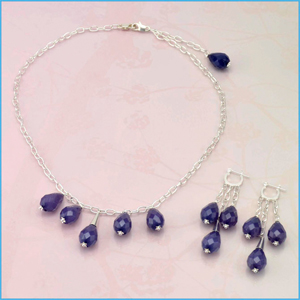 Blueberry Drops Necklace and Earrings
