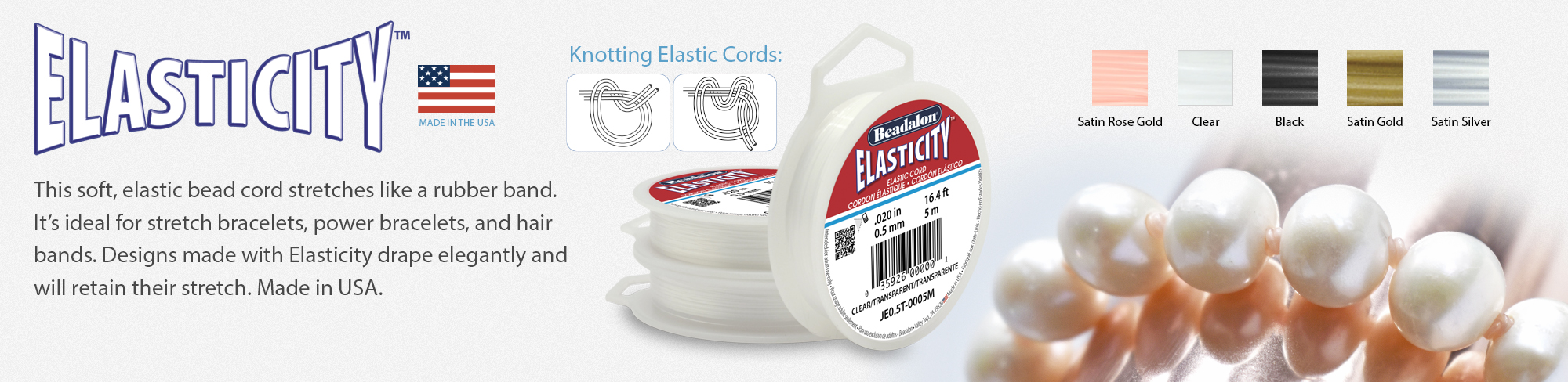 Beadalon Elasticity Clear Stretchy Cord Bulk Spool 1mm x 328 feet