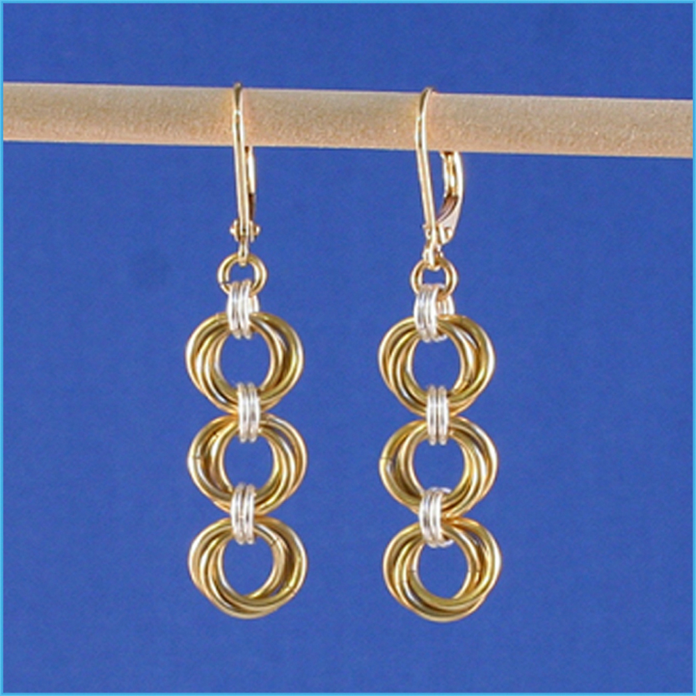 Chain Maille Jewelry Patterns Free Tri Mobius Earrings Tri Mobius Chain Maille Earrings