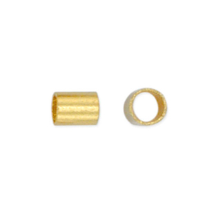 Crimp Tubes, Size #2, 1.3 mm/.051 in, I.D., 1.8 mm/.070 in, O.D., Gold Color, 1 oz/28.35 g, approx. 1,600 pc Use Standard Crimper with wire 0.33 mm-0.61 mm/.013-.024 in