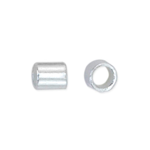 Crimp Tubes, Size #2, 1.3 mm/.051 in, I.D., 1.8 mm/.070 in, O.D., Silver Plated, 1 oz/28.35 g, approx. 1,300 pc-use Standard Crimper with wire .33 mm-.61 mm/.013-.024 in