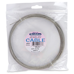 Stainless Steel Jewelry Cable, .072 in / 1.83 mm, Bright, 30 ft / 9.2 m