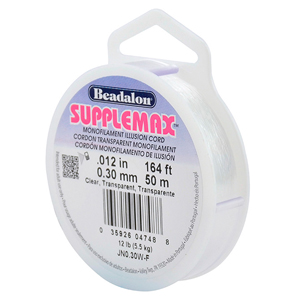 SuppleMax Illusion Cord, 0.30 mm / .012 in, Clear Monofilament, 50 m / 164 ft