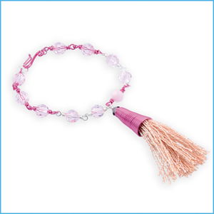Pink Beaded Tassel Bracelet
